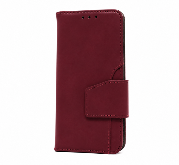 Premium PU Leather with Front Slot Card Wallet Case for Samsung Galaxy S10 Plus - Wine